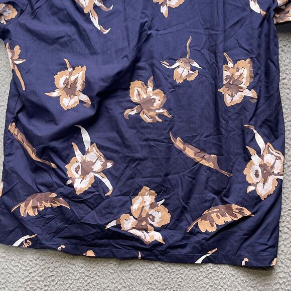 Haruki Hawaiian Shirt Mens Large Aloha Blue Floral Button Up Short Sleeve - Picture 11 of 11